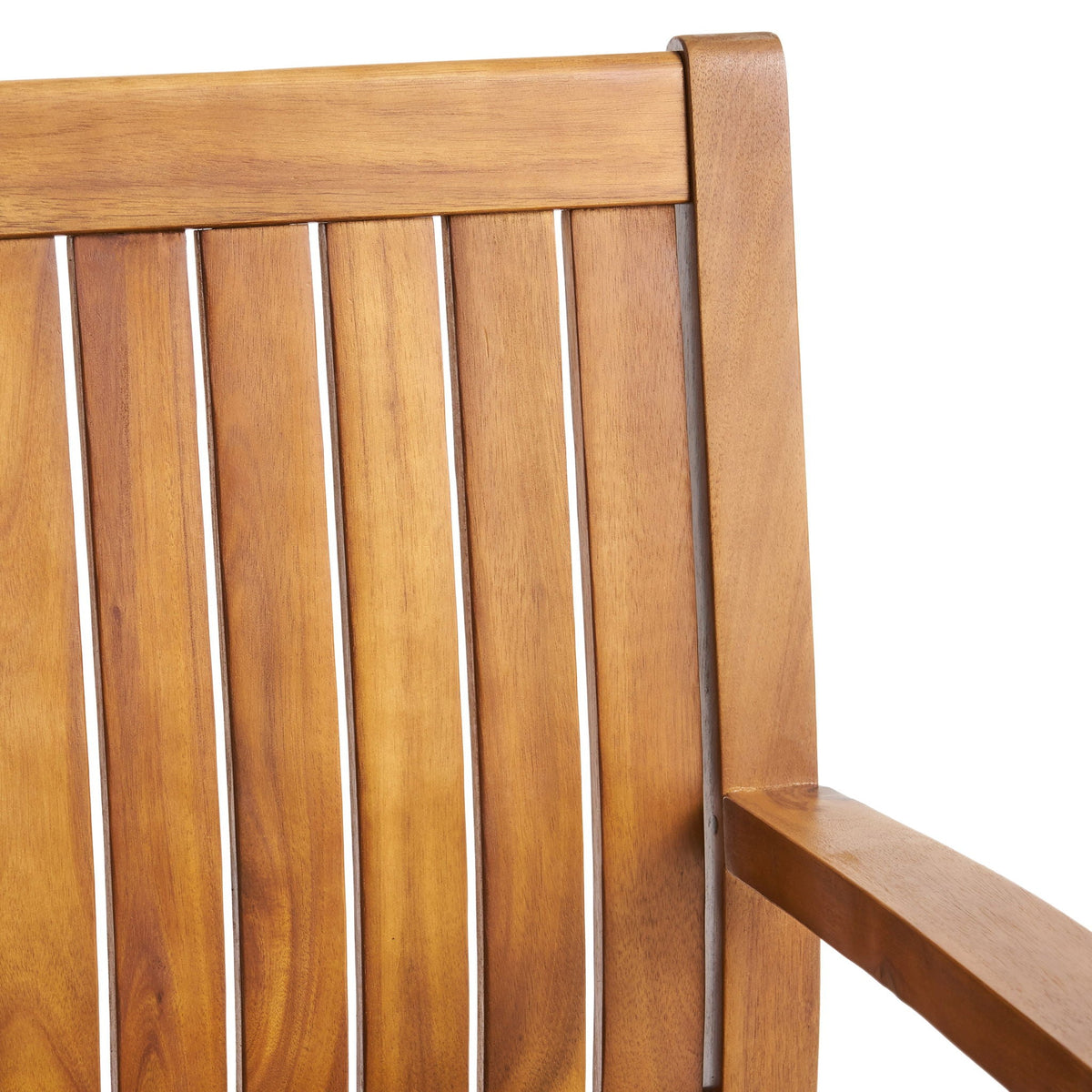Amethyst Outdoor Dining Chair Set with Slat Design - Natural