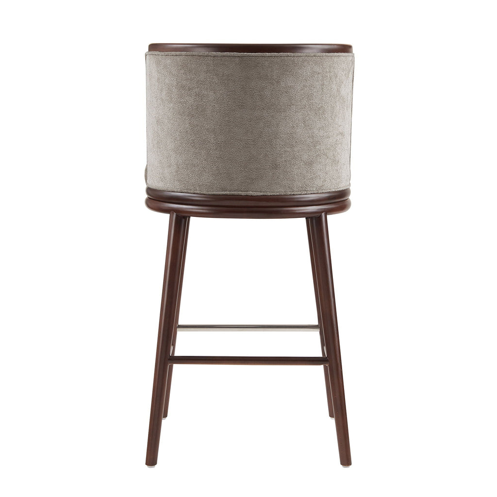 Evalyn Dove Barstool with Stainless Steel Footrest - Griege