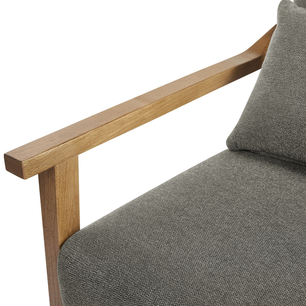 Arm Accent Chair with Lumbar Pillow - White or Dark Gray