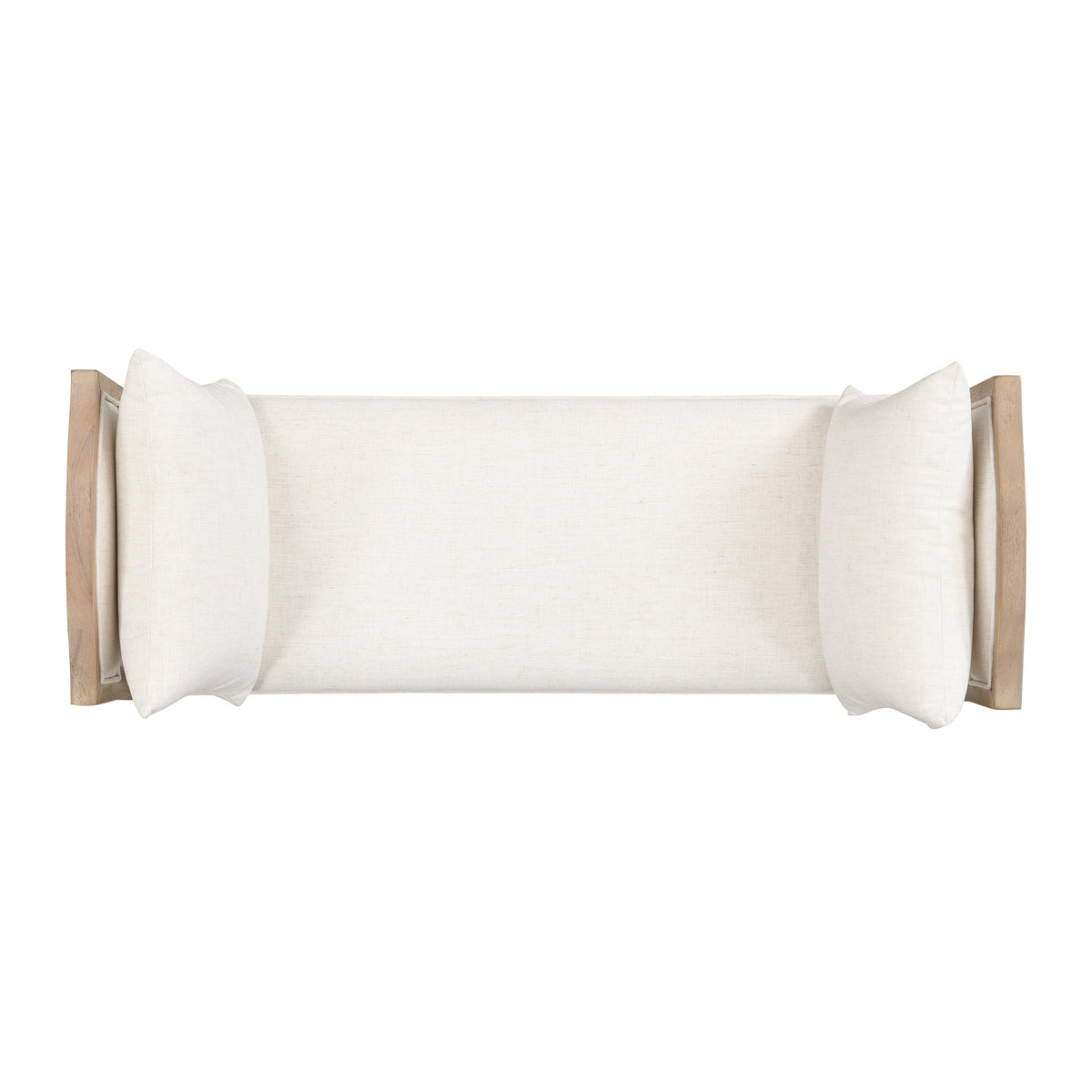 Upholstered Bench with Turned Legs & Side Cushions - Beige or Greige