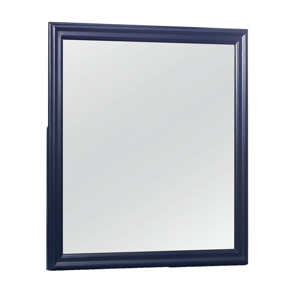 Charlston Mirror with Solid Wood Frame and Tempered Glass - Blue or White