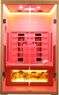 Two Person Hemlock Wood Far-Infrared Sauna Room with Digital Control Panel