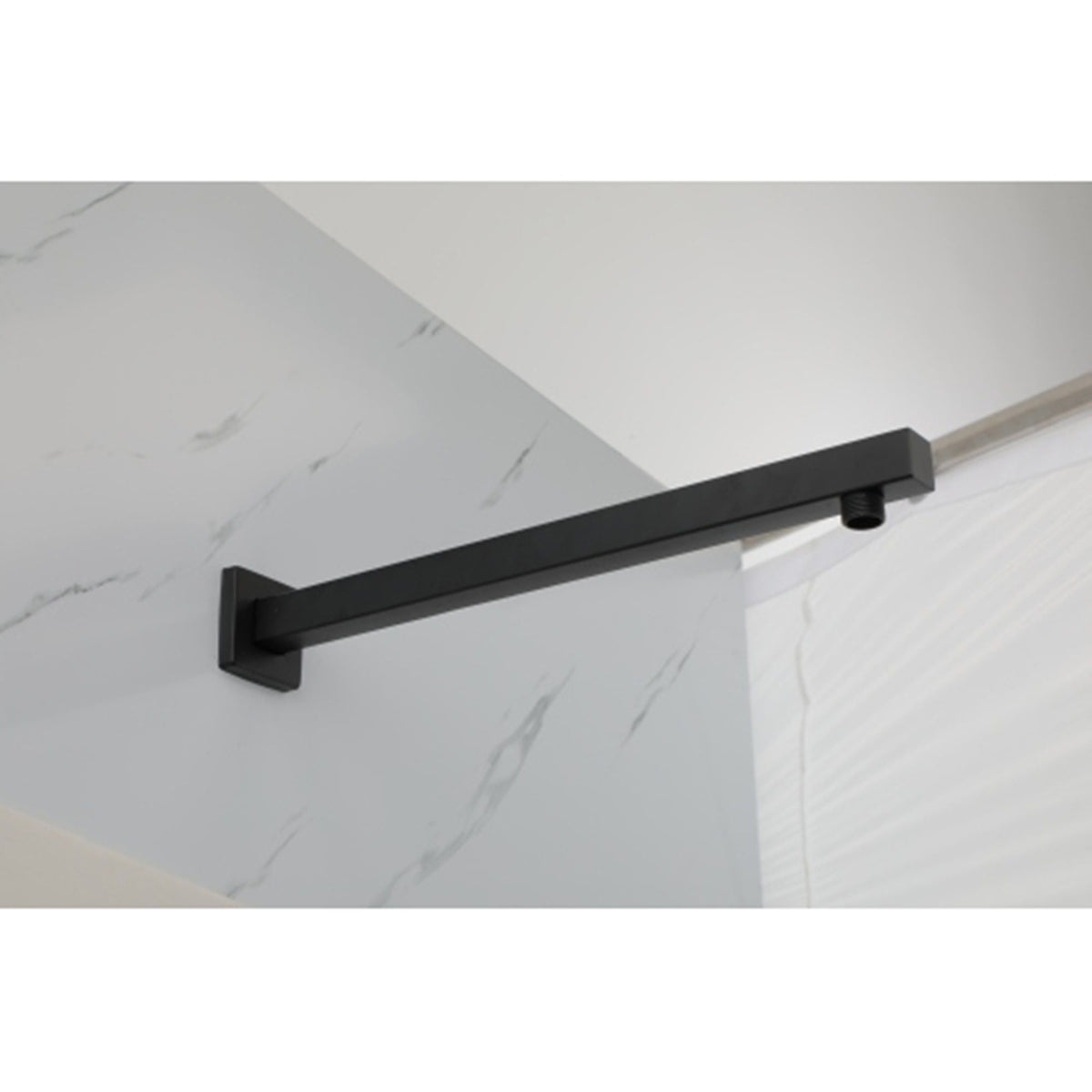 Wall Mounted Shower Arm with Flange – 16" Stainless Steel - Gold, Black, Gray