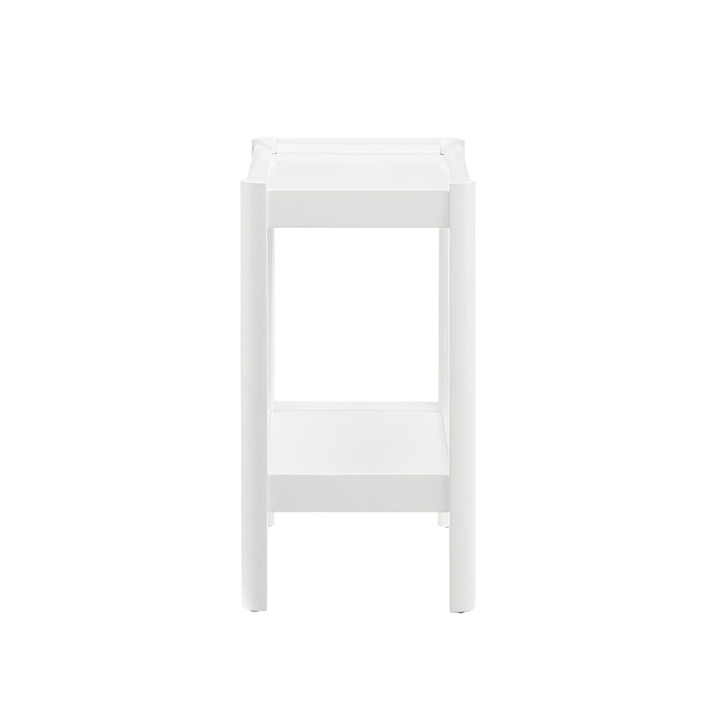 Solid Wood Nightstand with 2 Shelves - Black or White