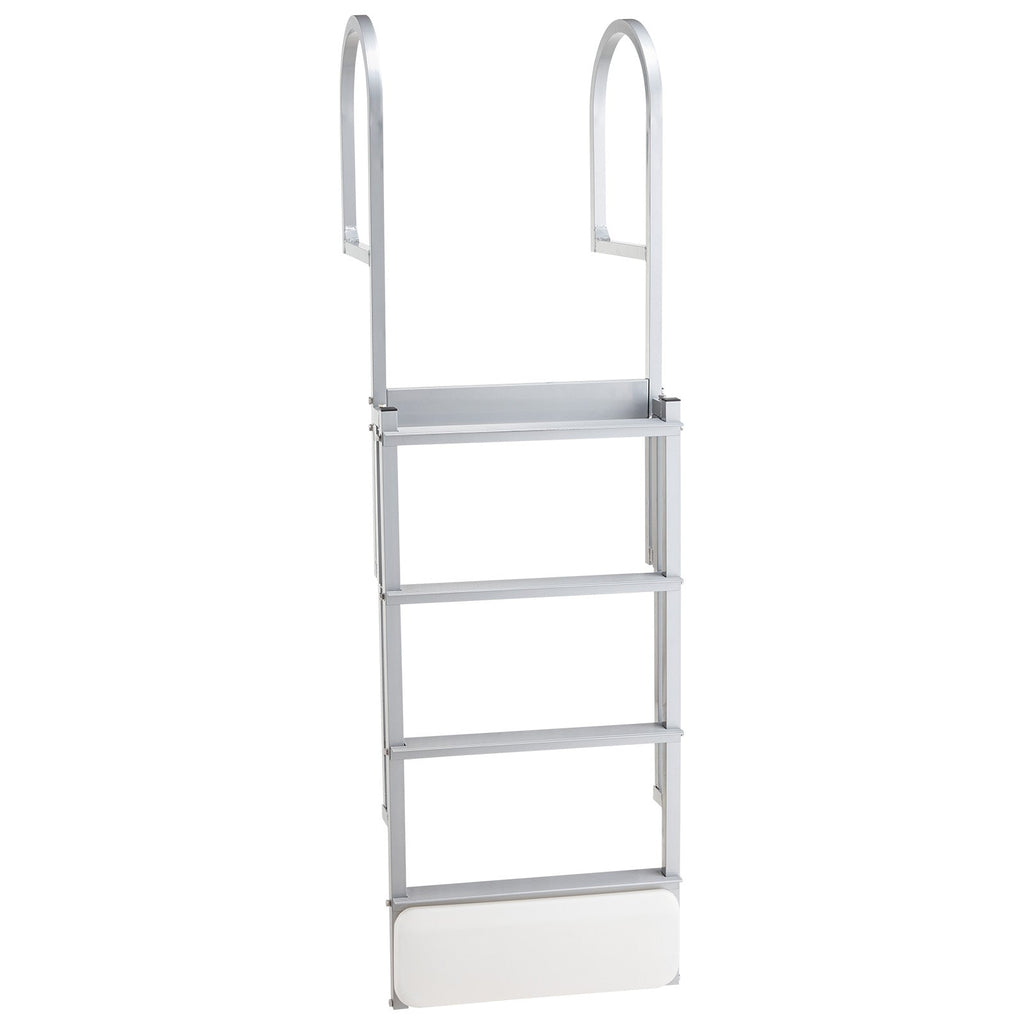 Retractable Dock Ladder with Auto-Lift Float - 4 Steps Aluminum Alloy