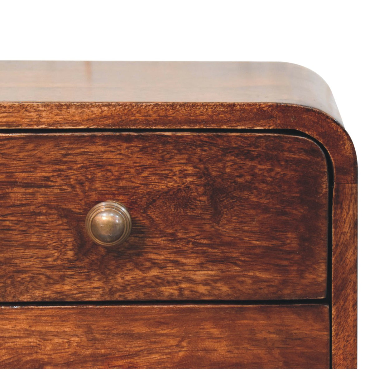 Solid Wood Mini Curved Nightstand