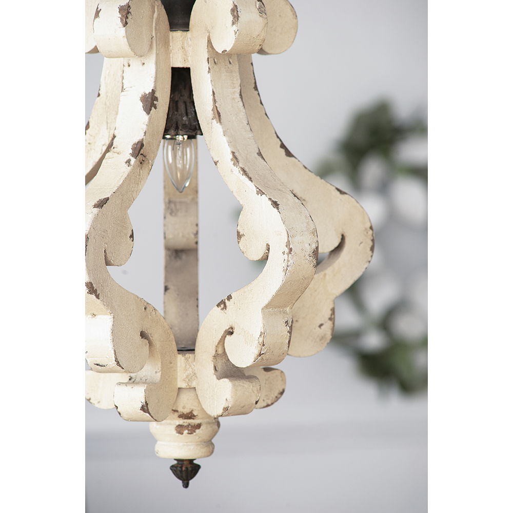 Farmhouse Chandeliar Distressed Pendant Chandelier - Antique Cream
