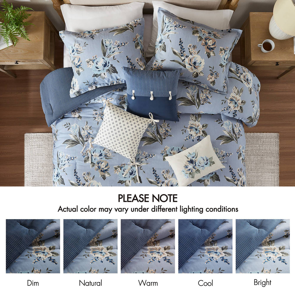 7PCS Queen Vintage Floral Comforter Set