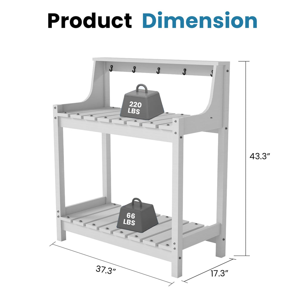 HDPE Potting Bench with Storage - Multiple Colors