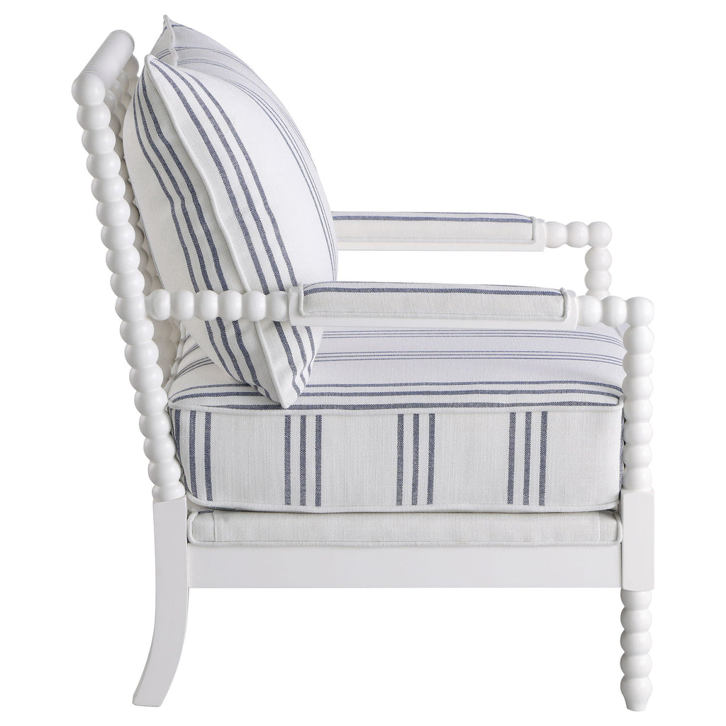 Removable Back Accent Chair with Plush Cushion - Beige, White, or Dark Gray