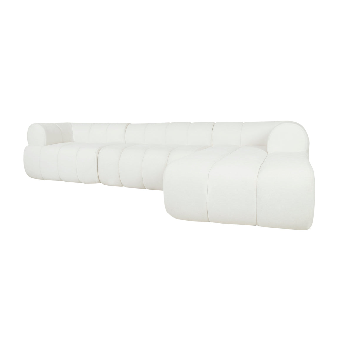 Modern L-Shaped Sectional Sofa with Chaise Lounge - Beige