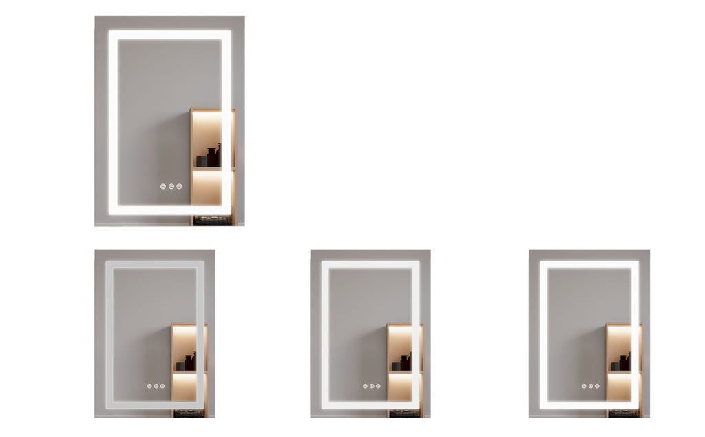 LED Medicine Cabinet with Anti-Fog Mirror and Touch Switch - Pearl Silver