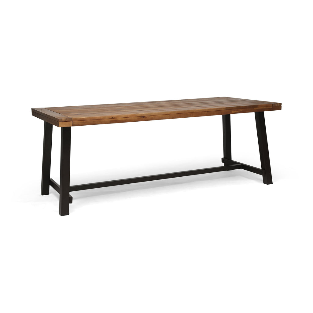 Acacia Wood Outdoor Dining Table with Seating for 8
