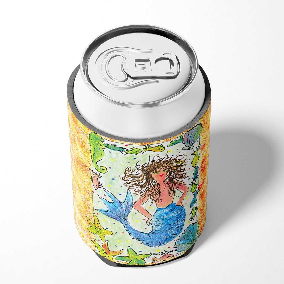 Mermaid Can or Bottle Hugger Cooler Sleeve for Standard 12 oz Cans, Insulated Foam Beer & Soda Can Hugger Reusable