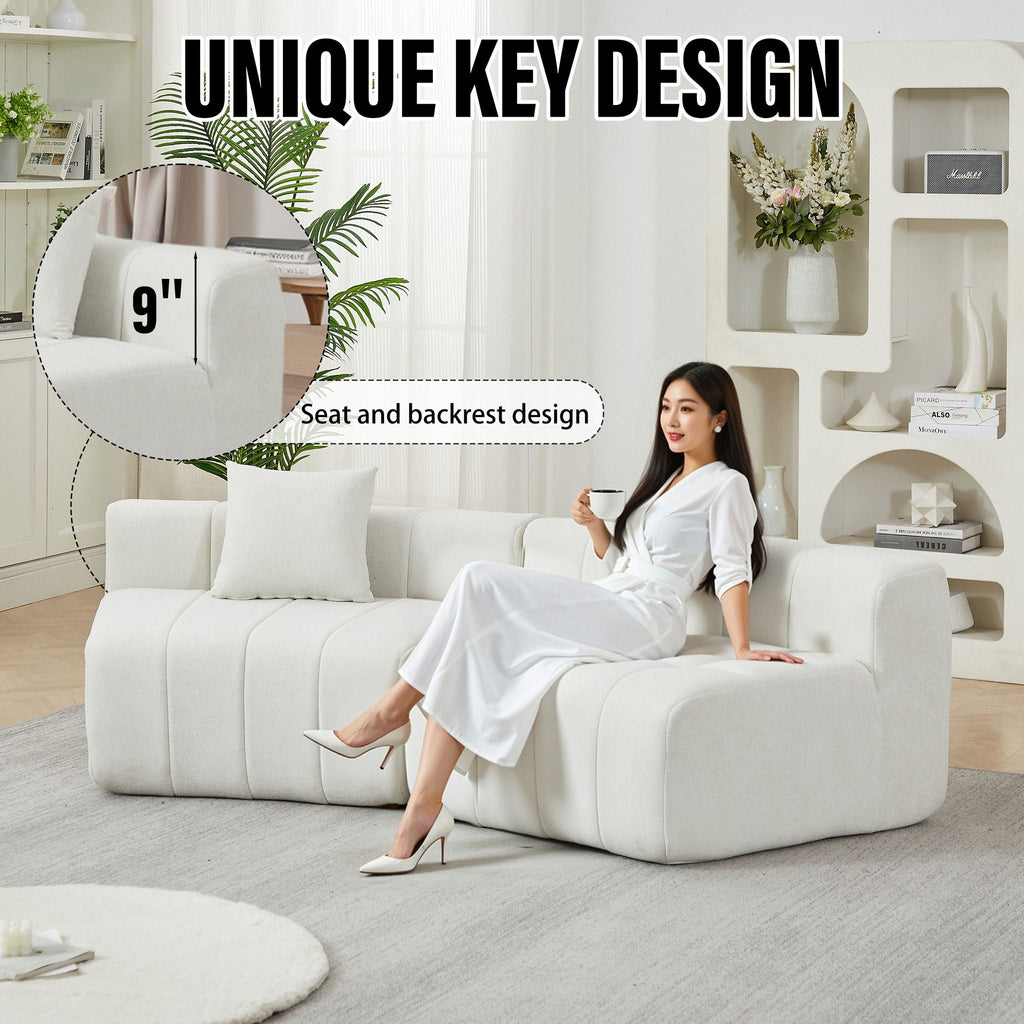 Modular Sectional Sofa with 2 Pillows – Symmetrical Design