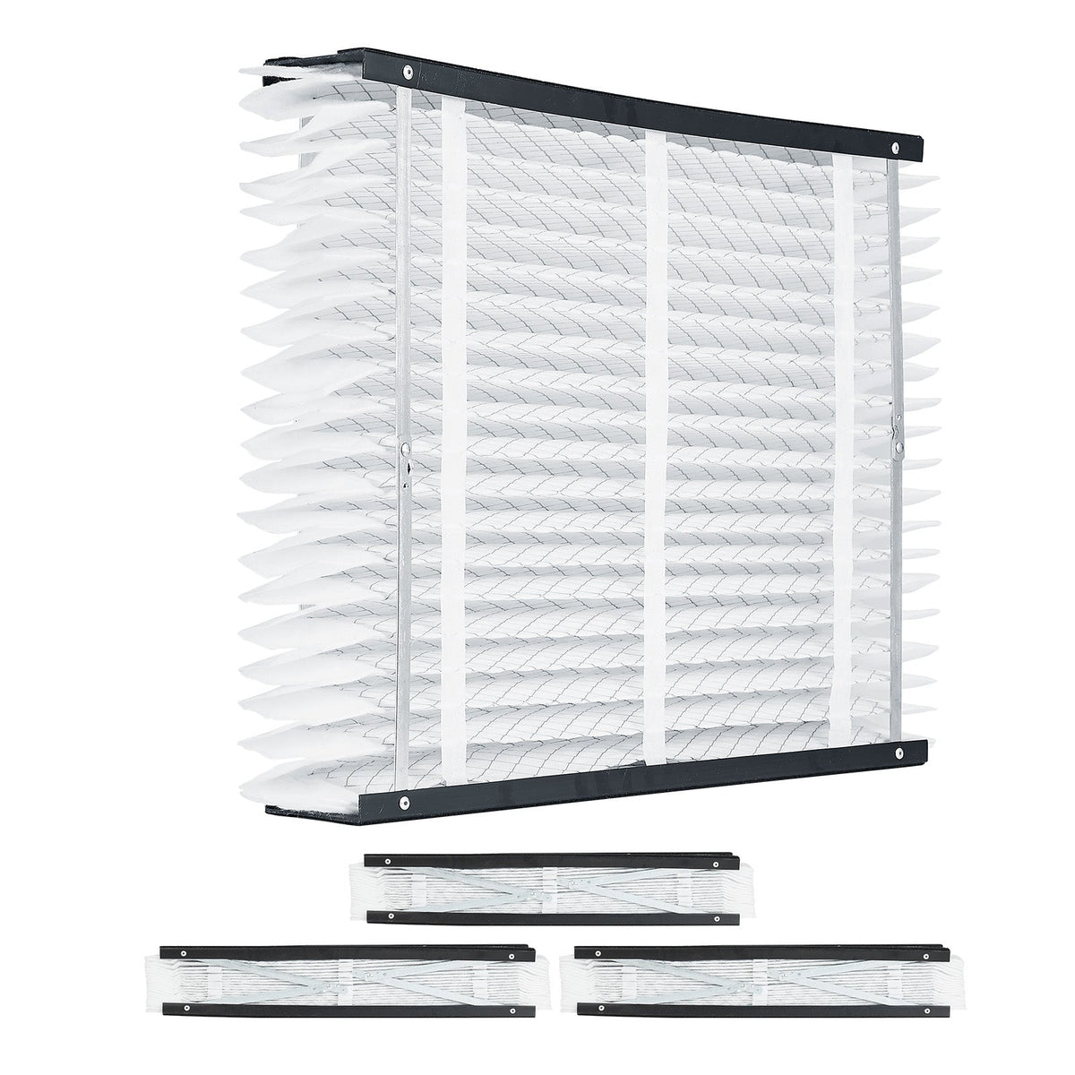 MERV 13 Electrostatic Pleated HVAC Furnace Filter 4-Pack with High Efficiency - White