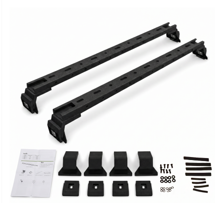 Carbon Steel Roof Rack Cross Bars with 400 lb Capacity - Black