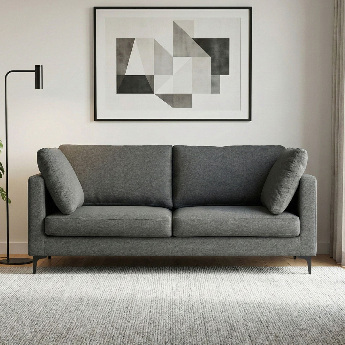 Mid Century Upholstered Sofa with Water-Repellent Fabric - Multiple Colors