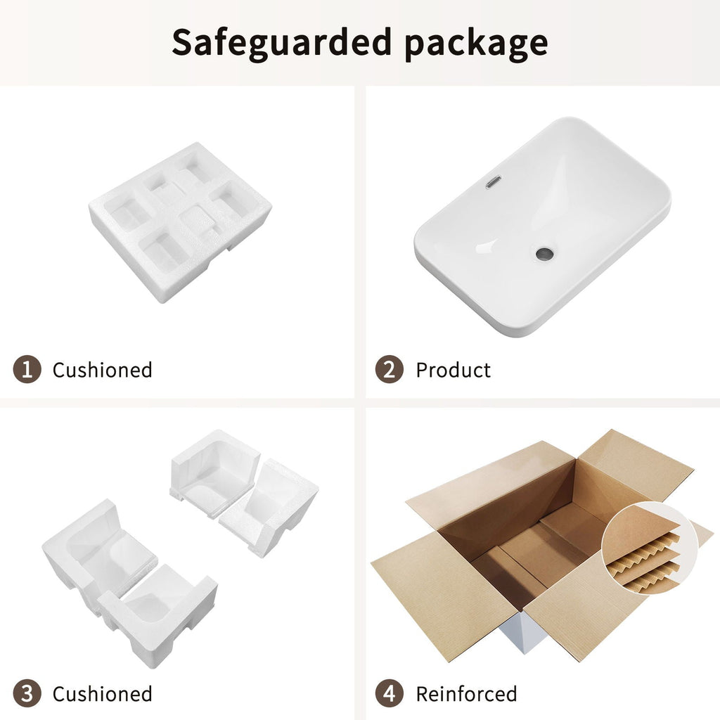 Undermount Bathroom Sink with Seamless Integration - Milk White
