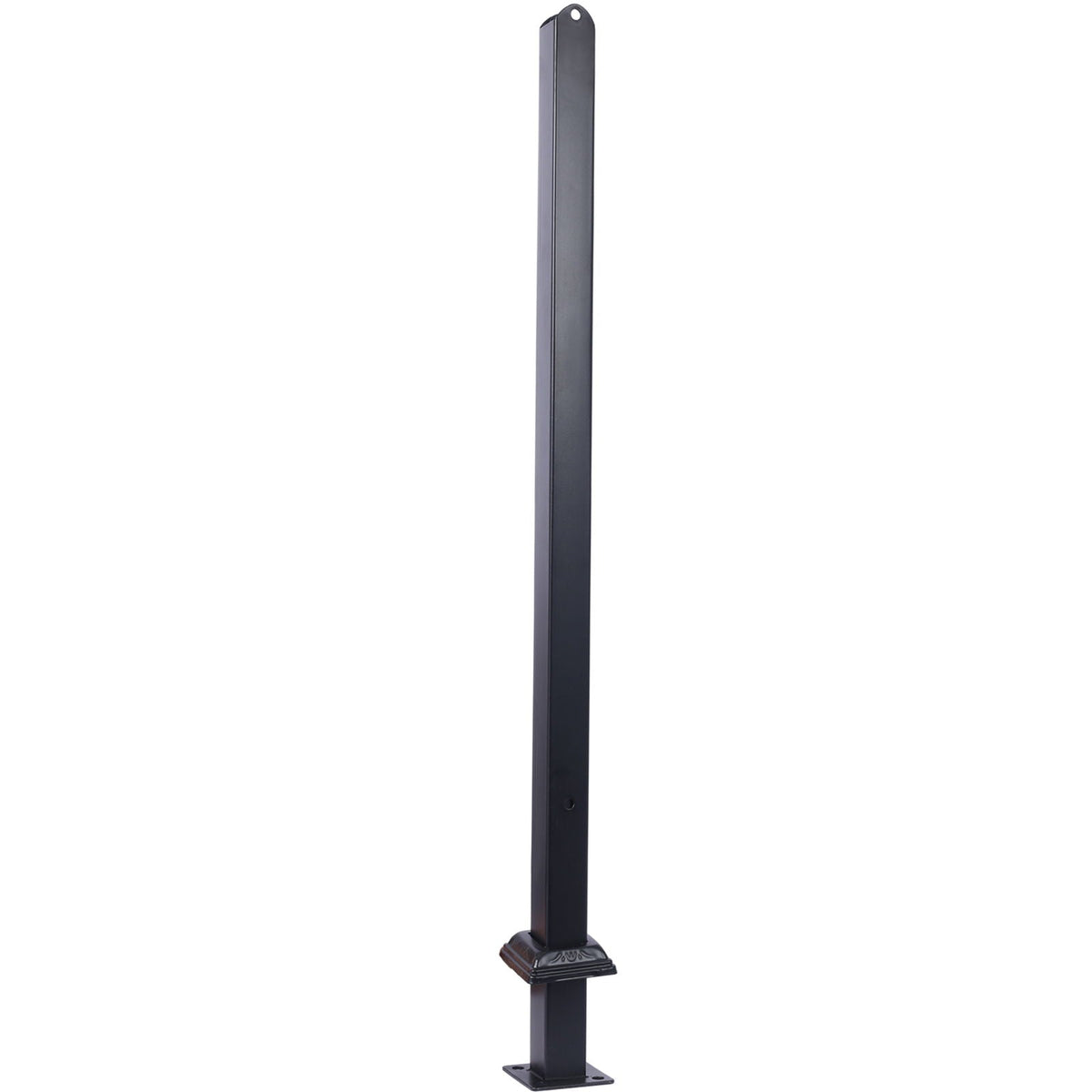 Wrought Iron Outdoor Handrail for 2 or 3 Steps with Rustproof Finish - Black
