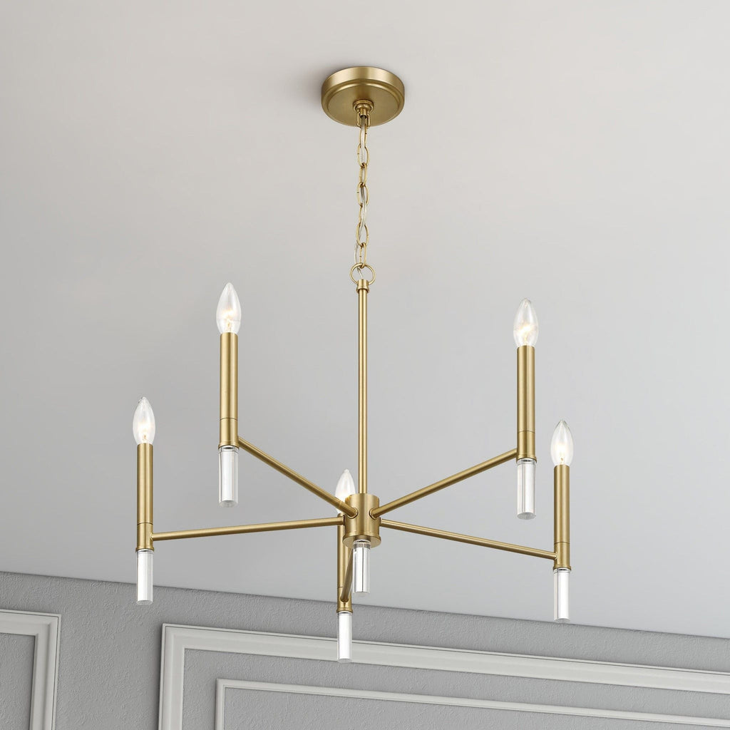 Courtyard 5 Light Candle Chandelier - Clear / Gold