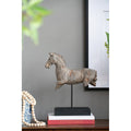 Antique Horse Statue On Stand with Iron Base - Gray