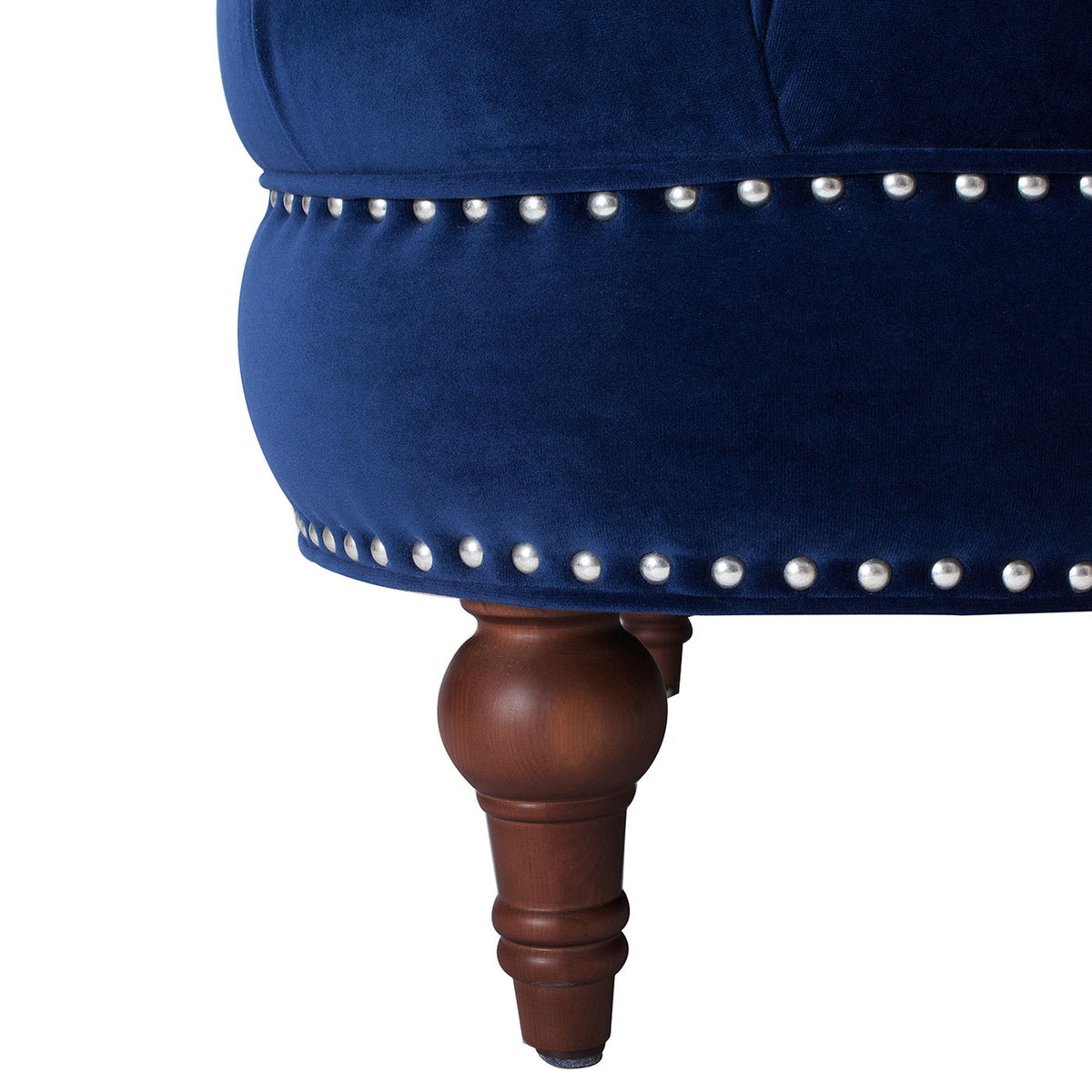 Victorian Tufted Upholstered Accent Chair with Nailhead Trim - Dark Red, Blue, or Pink