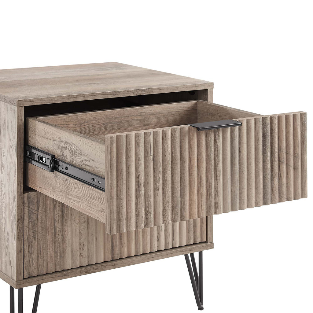Dumbo Nightstand with 2 Drawers and Fluted Fronts – Multiple Colors