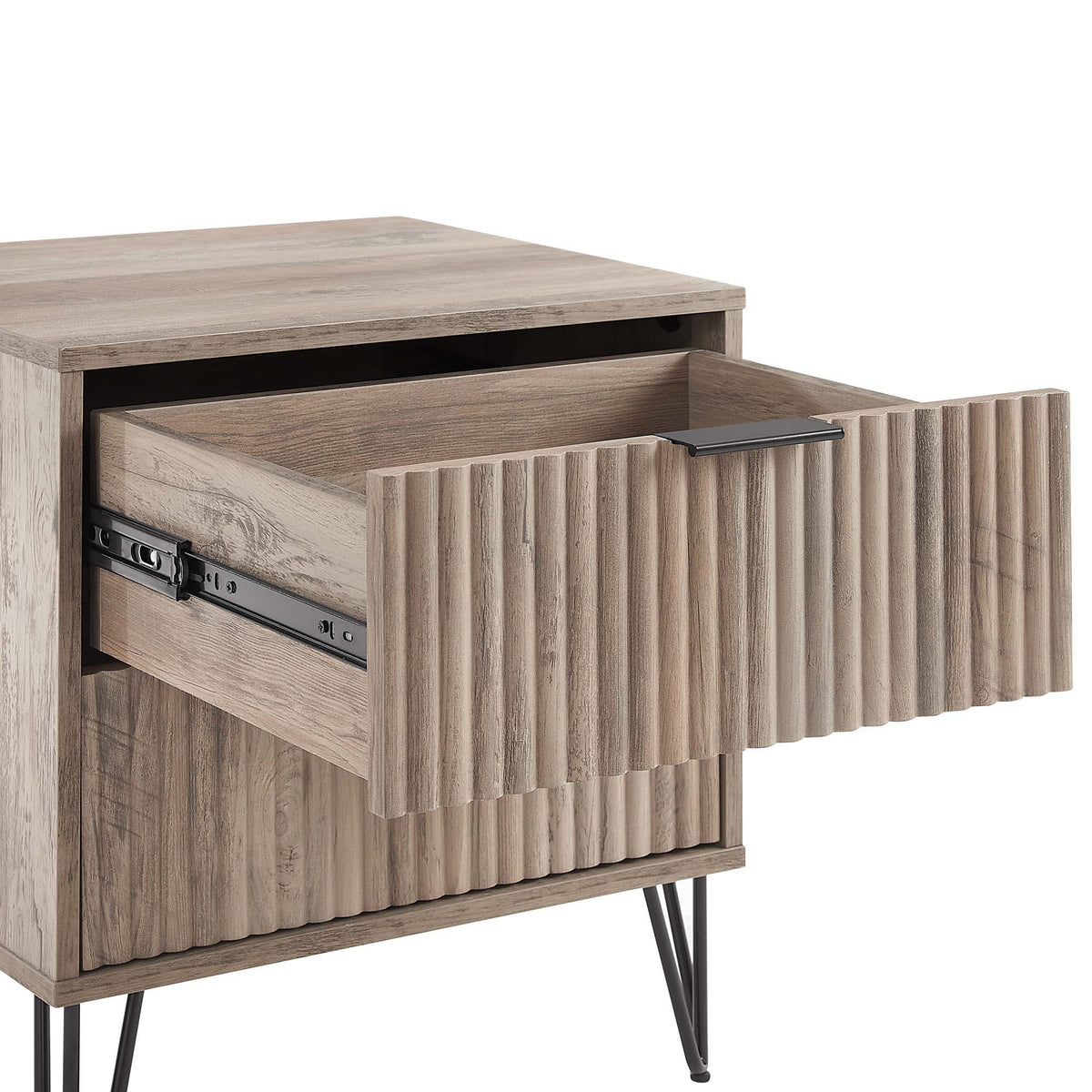 Dumbo Nightstand with 2 Drawers and Fluted Fronts – Multiple Colors