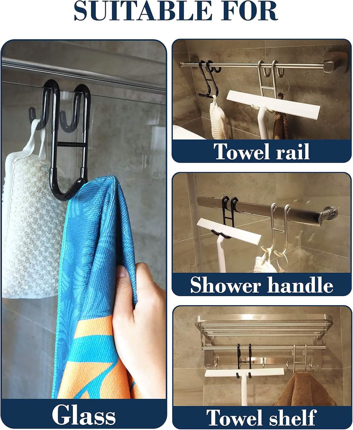 Rust-Resistant Door Mount Shower Hook – Strong Multifunctional Hanging Hook