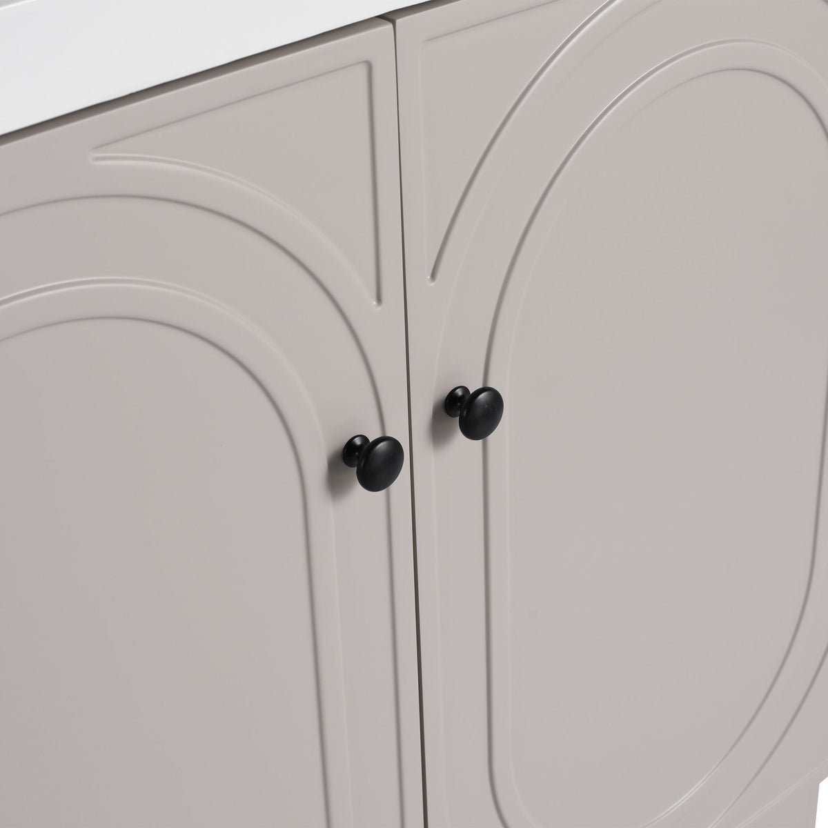 Modern Freestanding Bathroom Vanity with Soft Close Cabinet Doors - Pearl Silver, White, or Dark Green