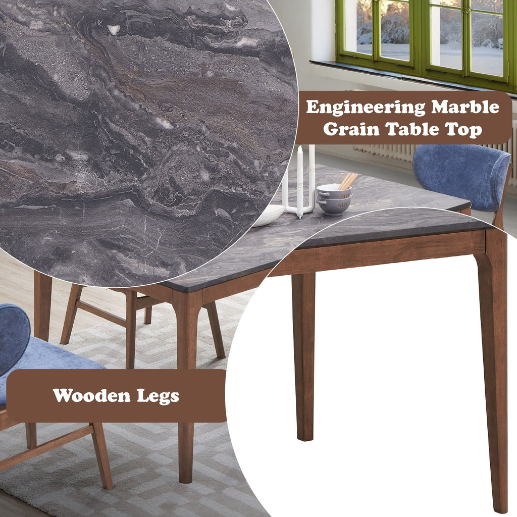 5 Piece Dining Room Set with Upholstered Chairs - Blue or Dark Green