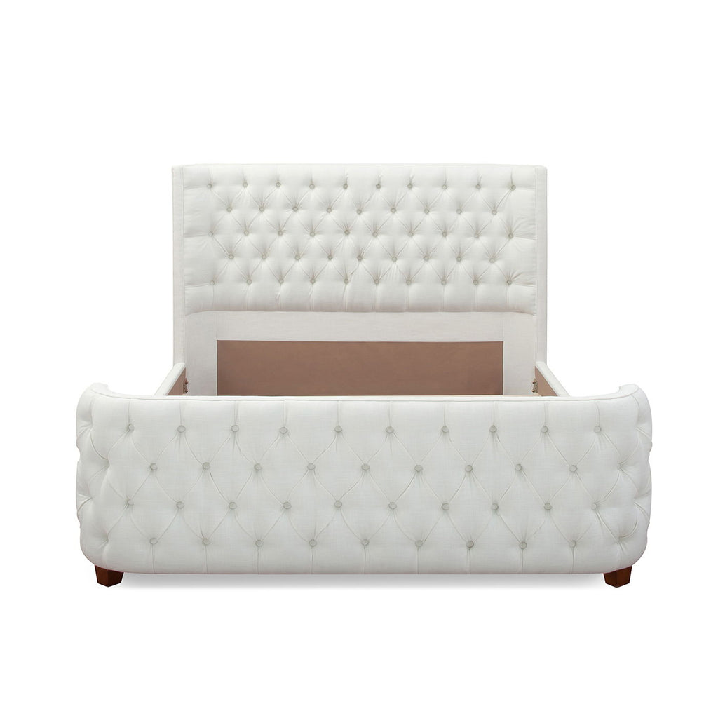Tufted Panel Bed with Wingback Headboard and Footboard - Multiple Colors
