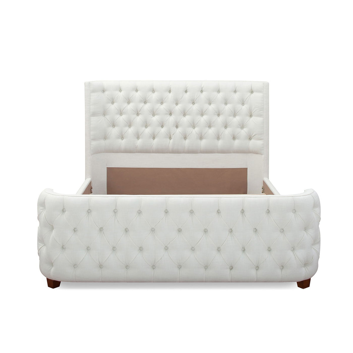 Tufted Panel Bed with Wingback Headboard and Footboard - Multiple Colors
