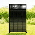 Metal Privacy Screens with Freestanding Iron Construction - Black