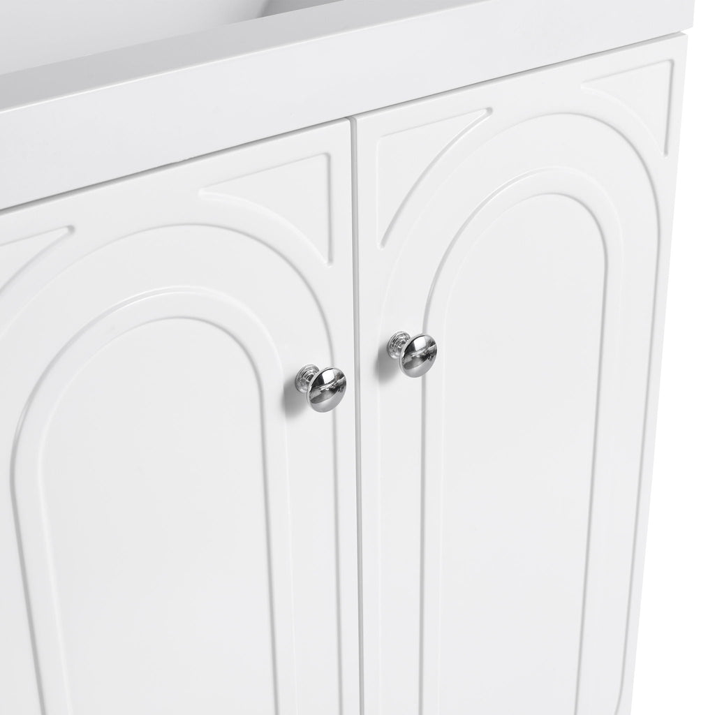 Modern Freestanding Bathroom Vanity with Soft Close Cabinet Doors - Pearl Silver, White, or Dark Green