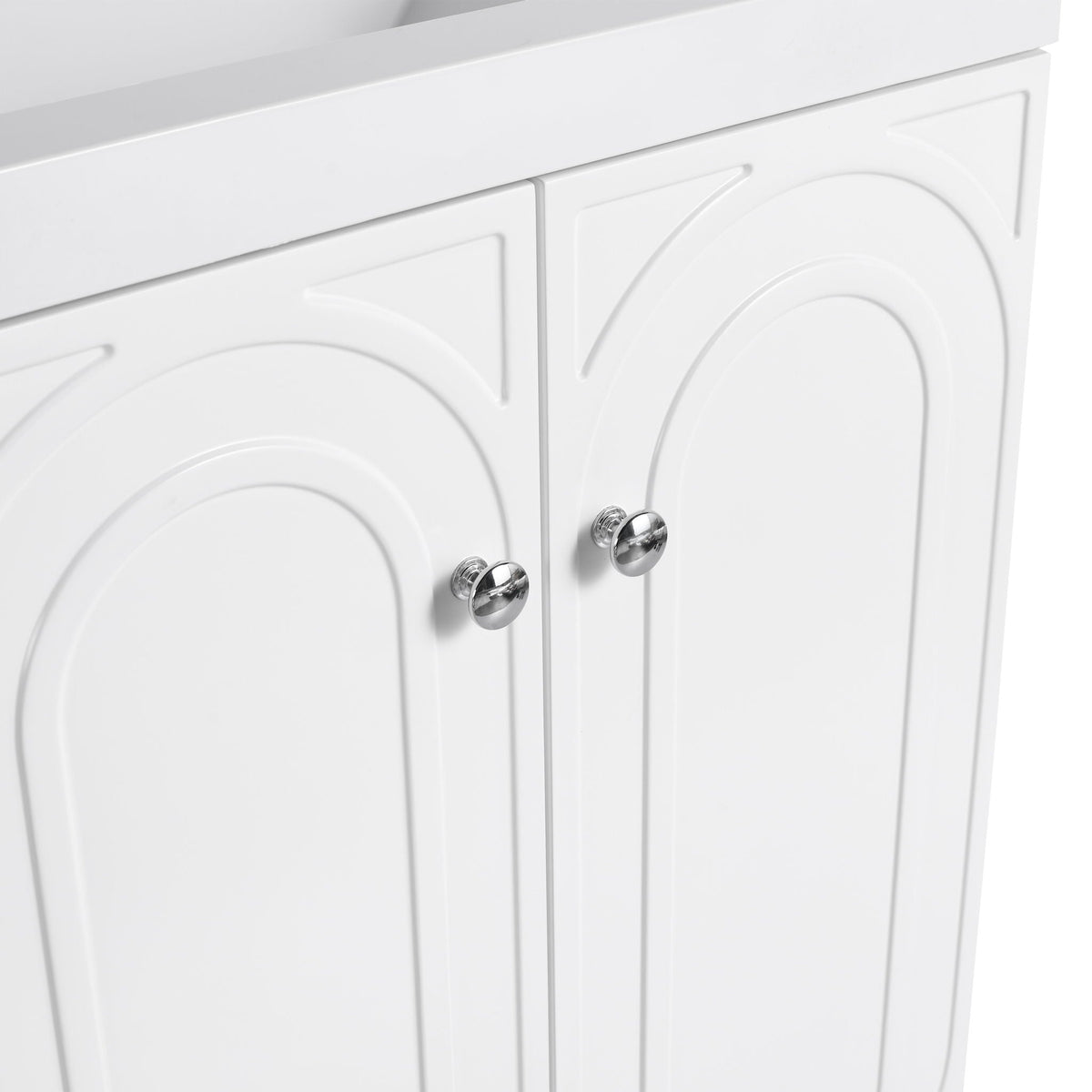 Modern Freestanding Bathroom Vanity with Soft Close Cabinet Doors - Pearl Silver, White, or Dark Green