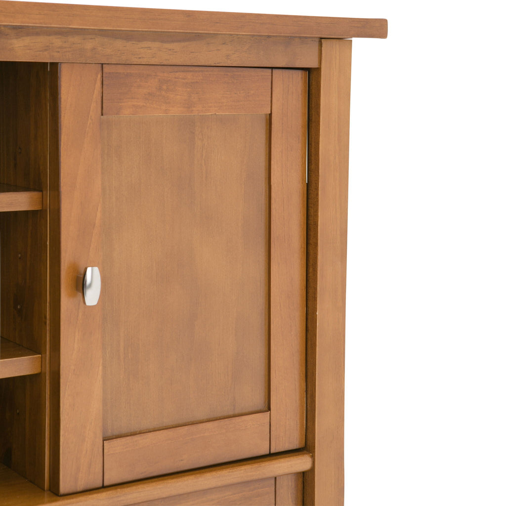 Transitional Style TV Media Stand with Storage - Light Brown, Dark Brown, White