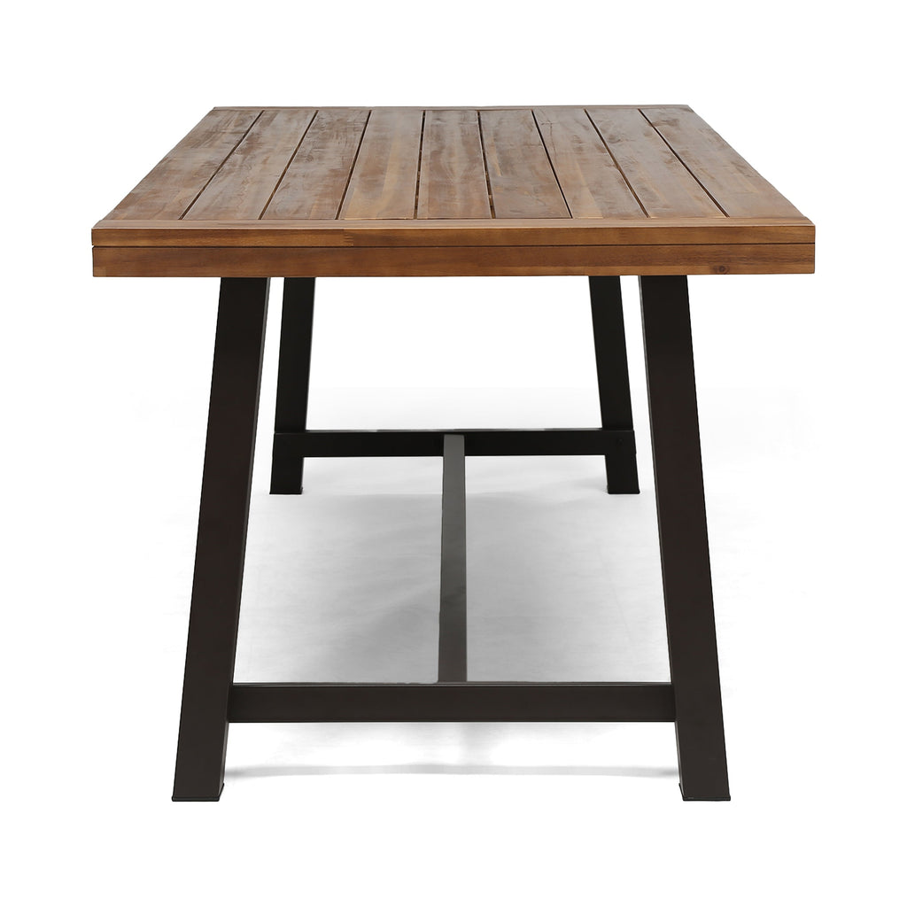 Acacia Wood Outdoor Dining Table with Seating for 8