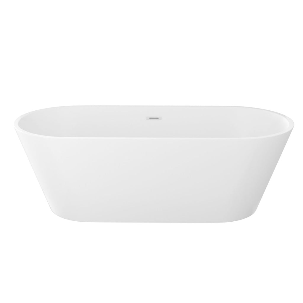 Gloss Freestanding Bathtub With Drain, Stand Alone Soaking Tub