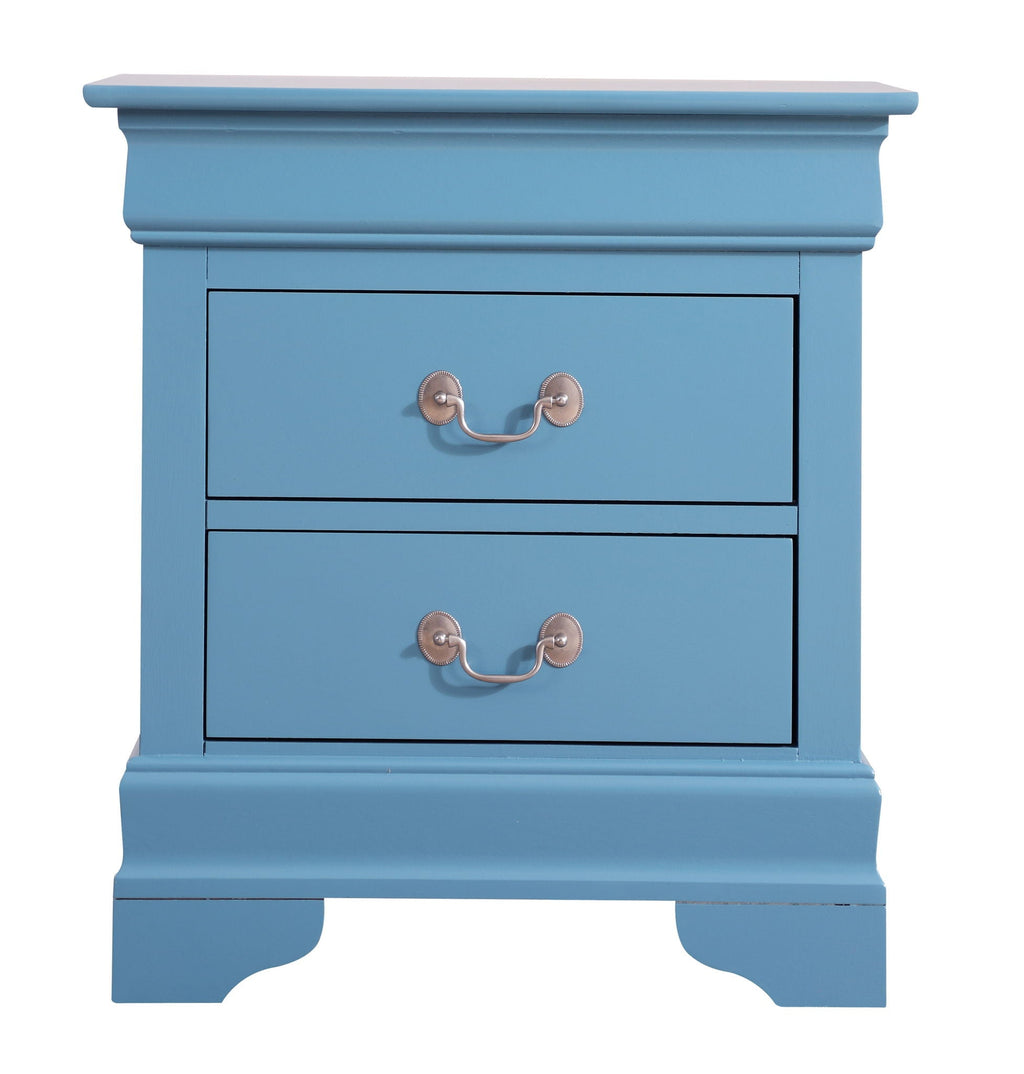 Louis Phillipe Wood Nightstand with Storage Drawers - Multiple Colors