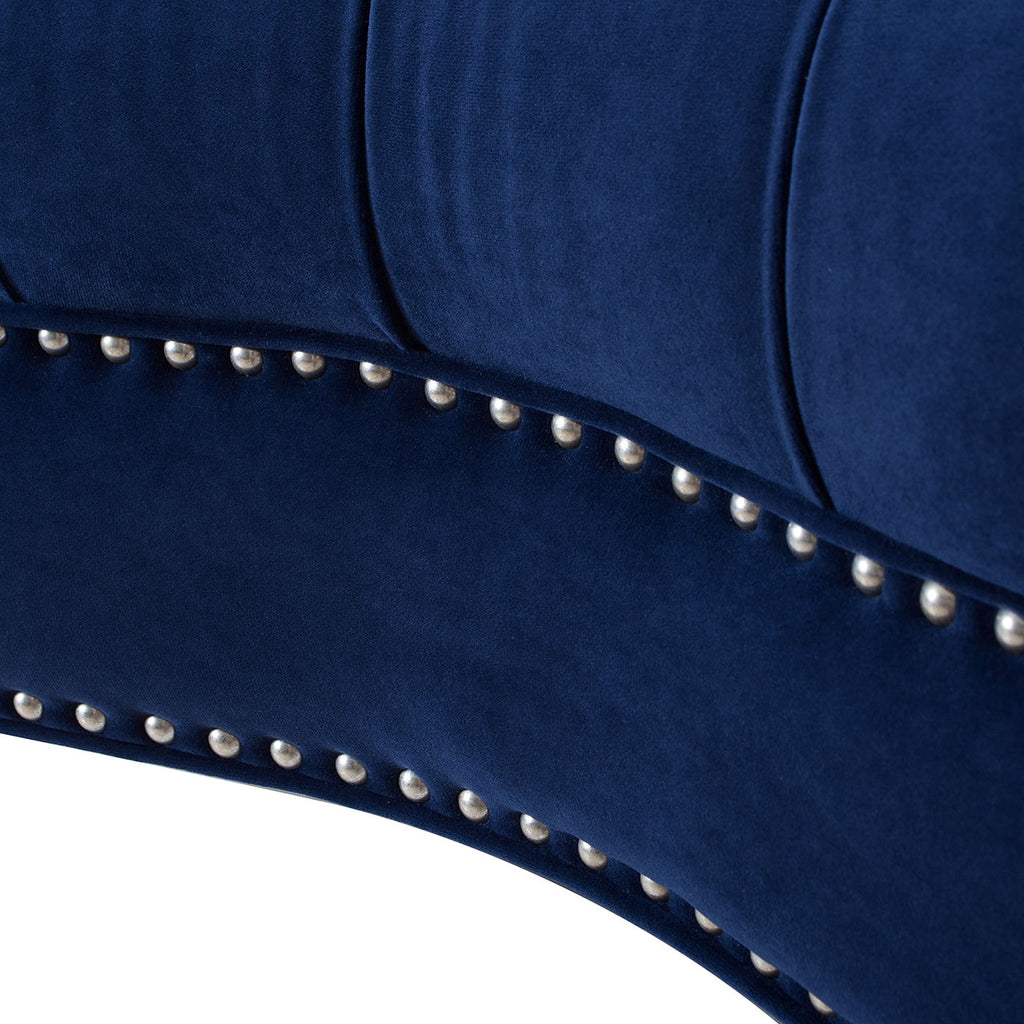 Victorian Tufted Upholstered Accent Chair with Nailhead Trim - Dark Red, Blue, or Pink