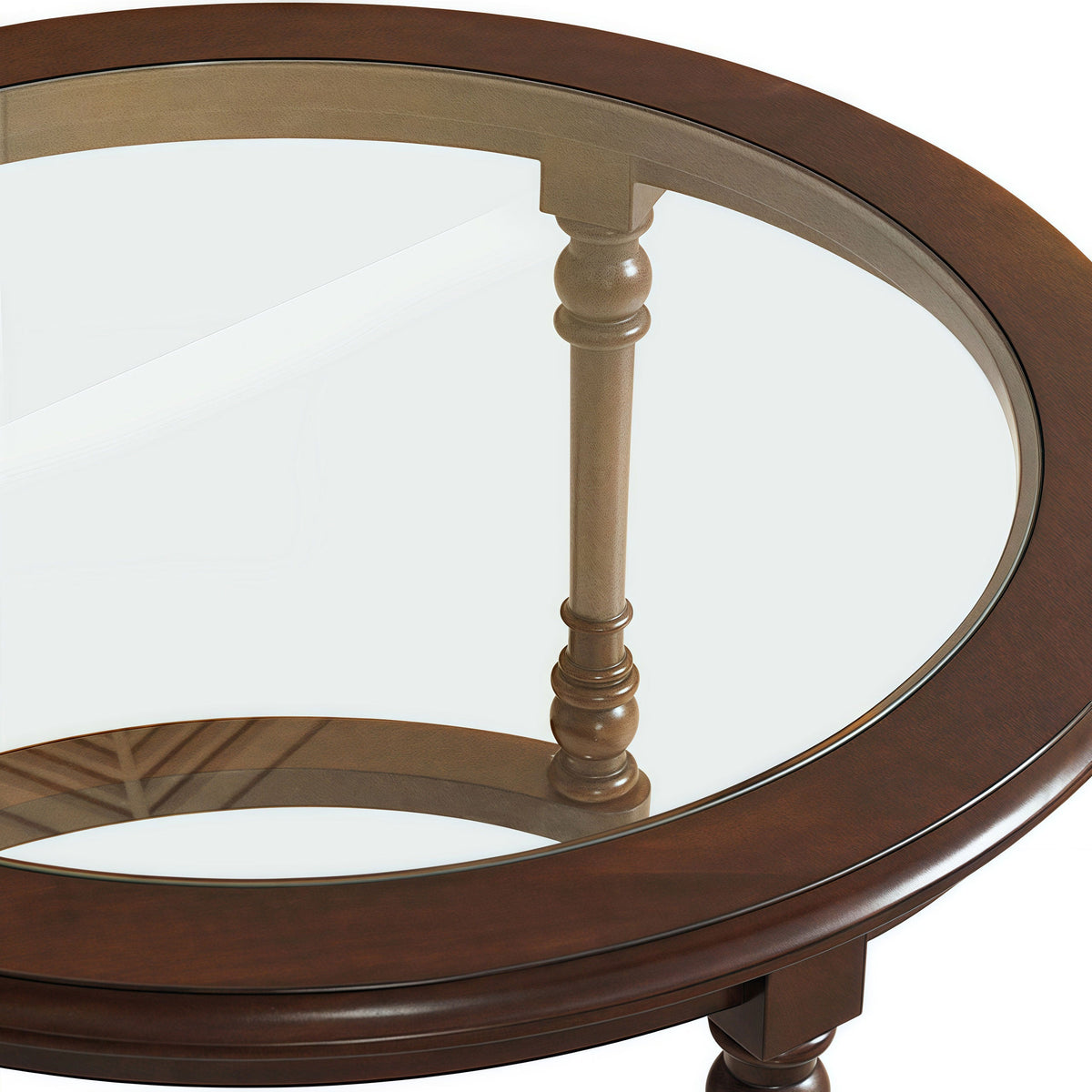 Modern Nesting Coffee Table Set with Glass Top - Dark Brown or Black