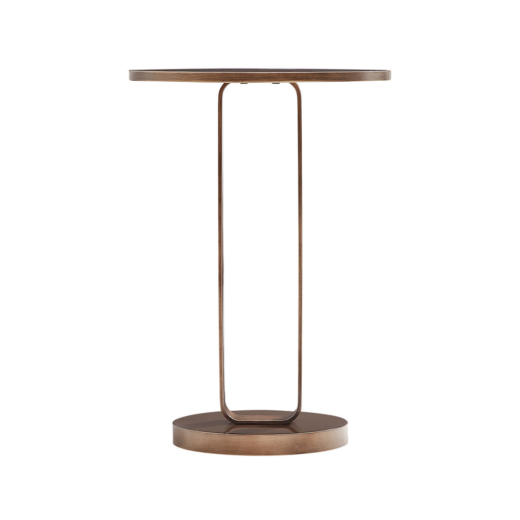 Tareel - Round Accent Table With Open Oval Pedestal - Antique Bronze