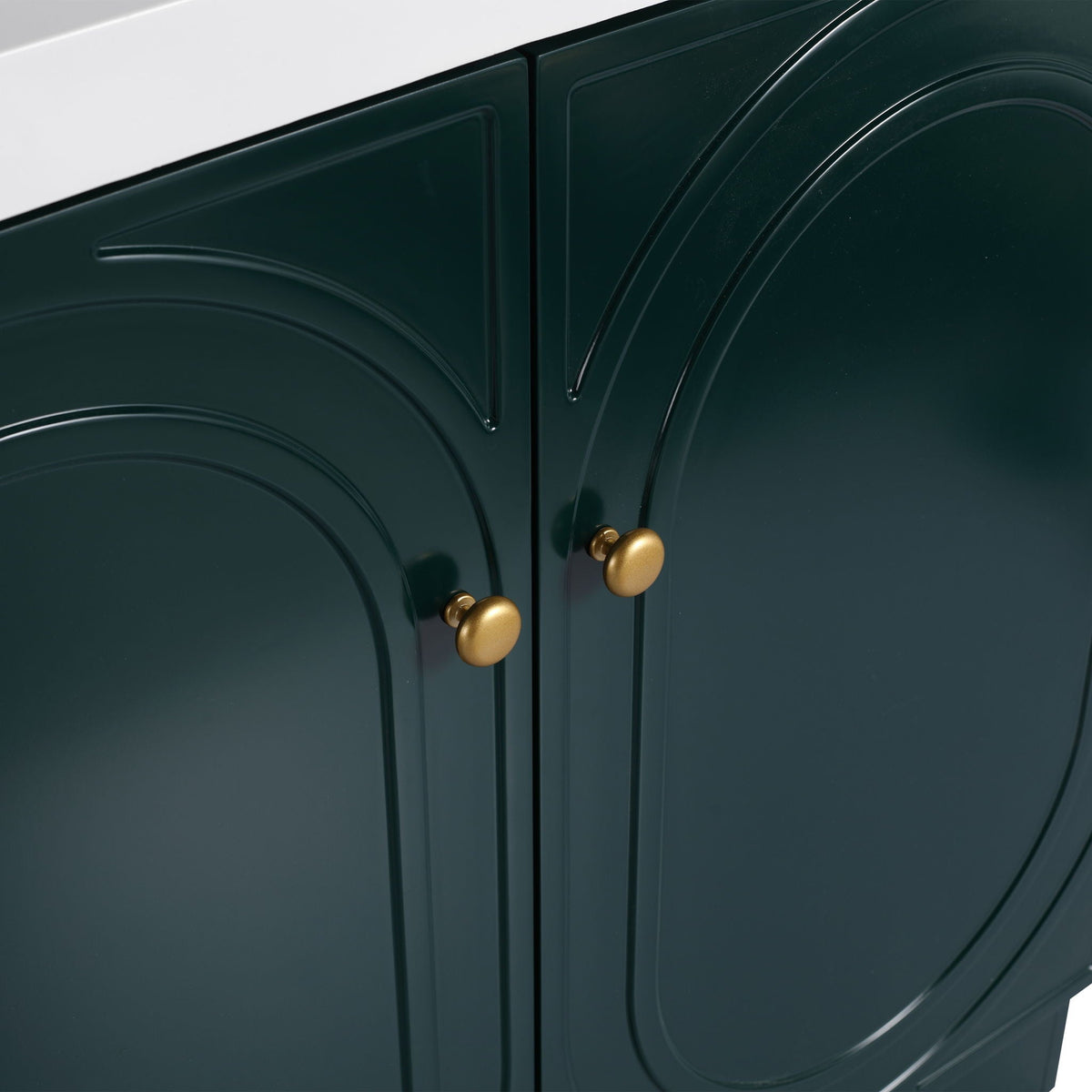 Modern Freestanding Bathroom Vanity with Soft Close Cabinet Doors - Pearl Silver, White, or Dark Green