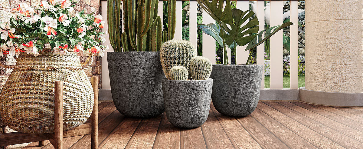 U_STYLE Lightweight MGO Planter Set of 3