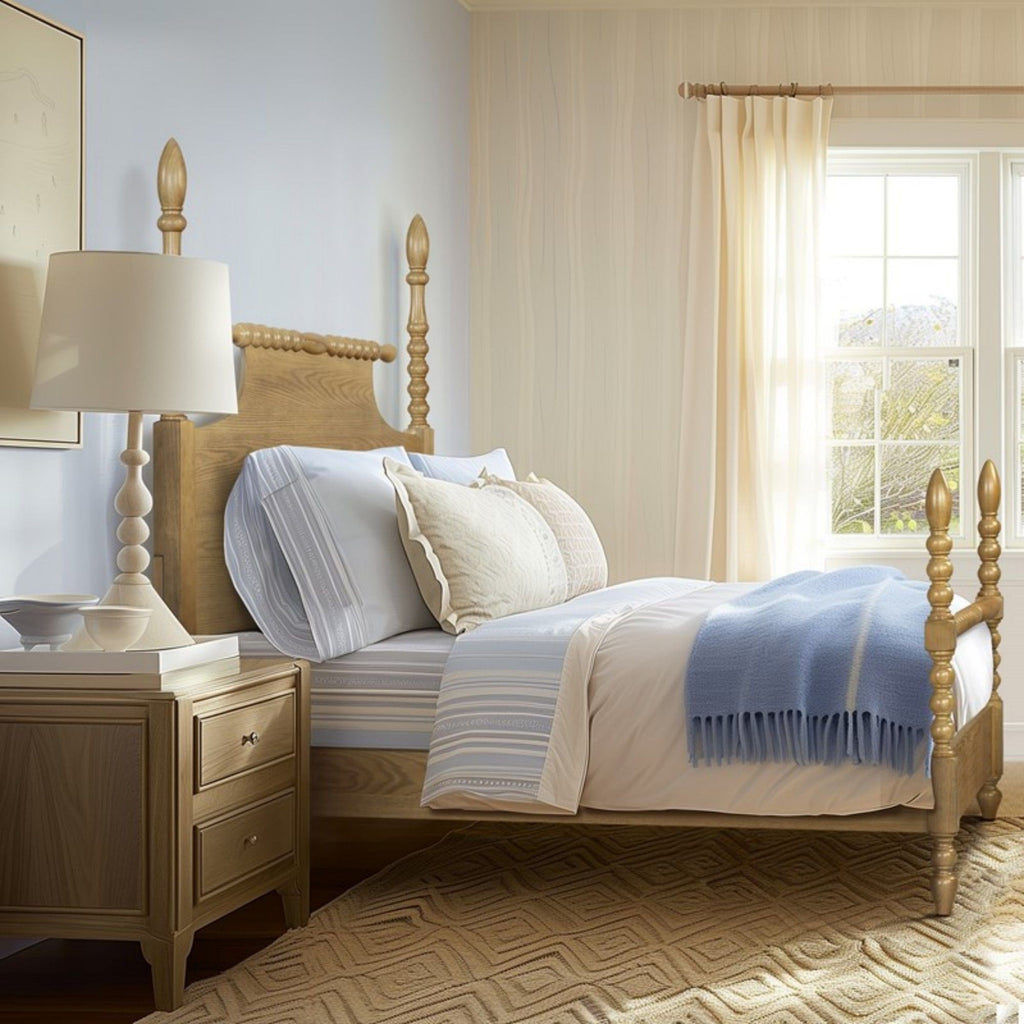 Queen Platform Bed with Turned Legs - Natural