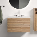 Gloria 30" Wall Mounted Bathroom Vanity with Soft-Close Drawers - Rough Oak