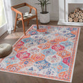 Machine Washable Area Rug with Stain Resistance - Red or Blue