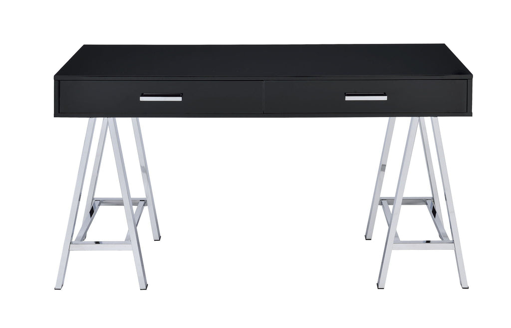 High Gloss Writing Desk with USB Ports - White or Black